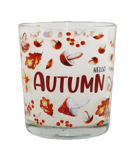 Kaars in een glas Herfstbladeren