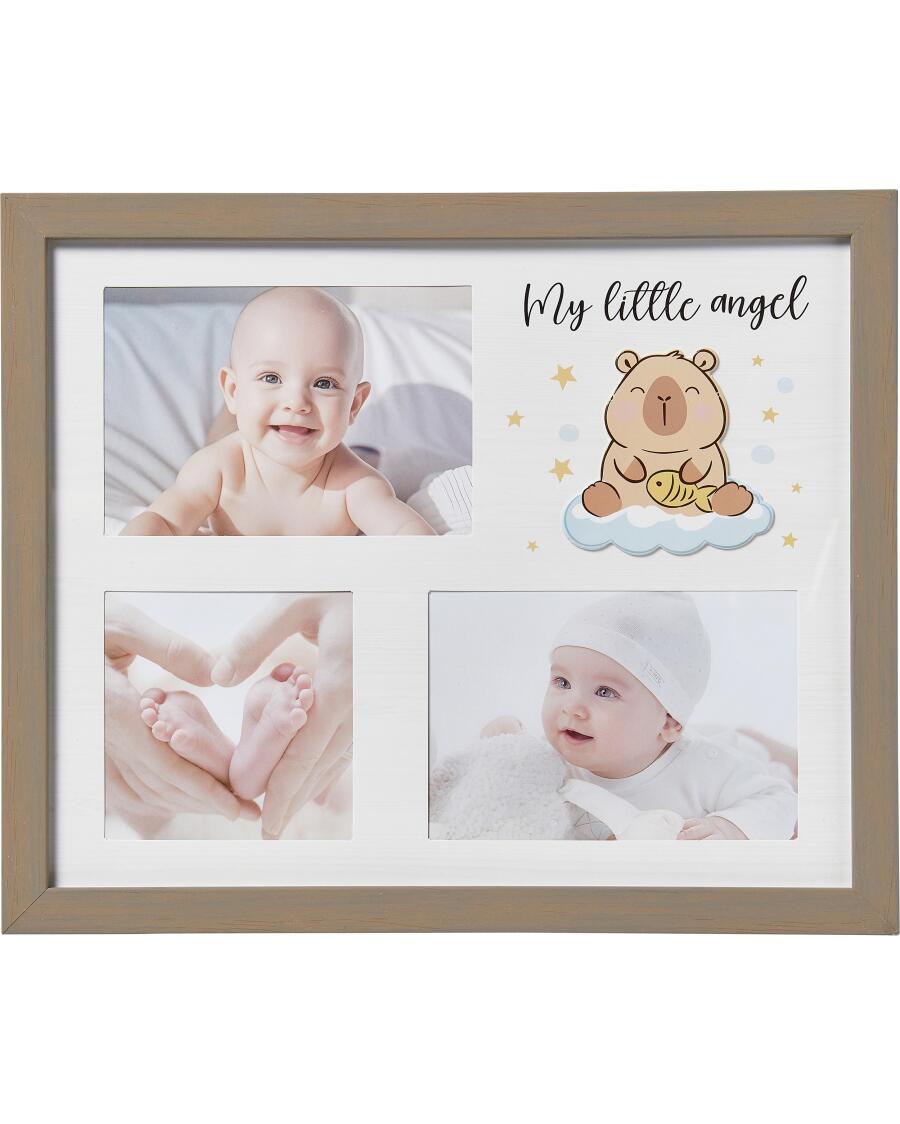 Bilderrahmen für Babyfotos naturfarben