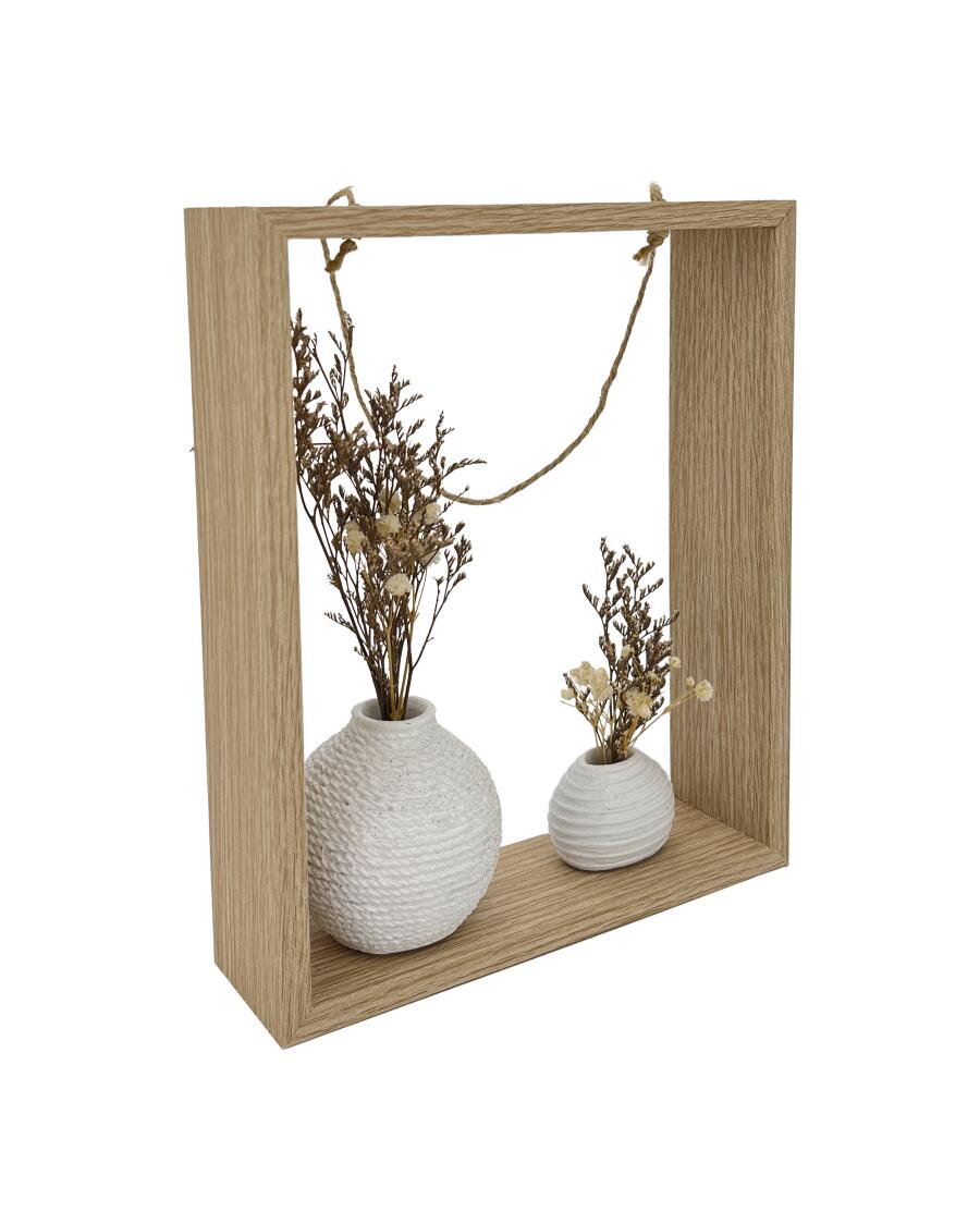 Frame met twee vazen naturel