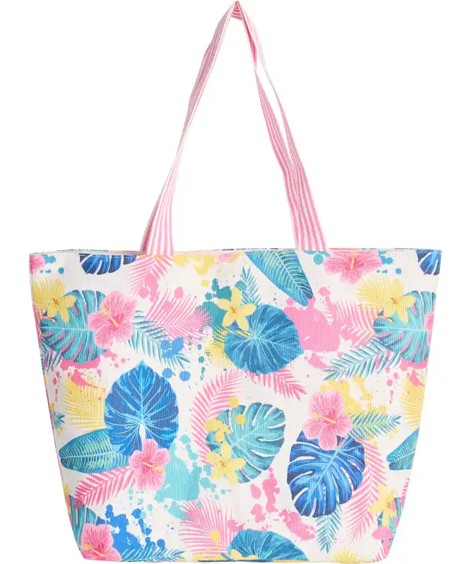 Strandtasche mit floralem Muster