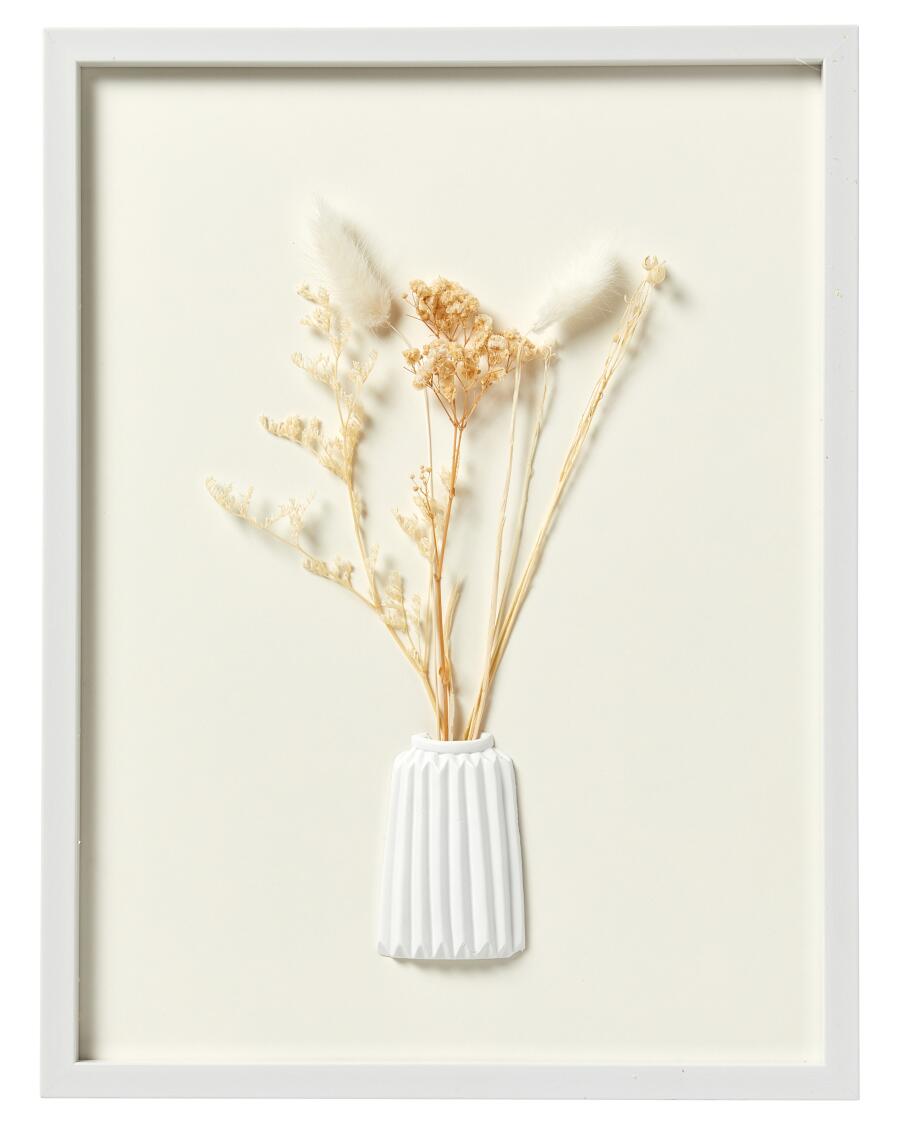 Wandbild Trockenblumen weiß
