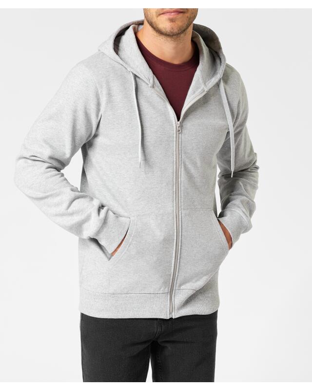 Veste sweat zippée basique homme, gris chiné (KiK Sweatjacke Basic (grau melange)) — KiK, produit allemand authentique au Maroc