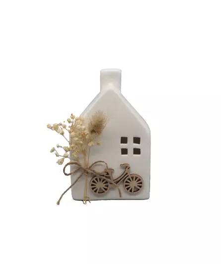 Huis met gedroogde bloemen Decoratie