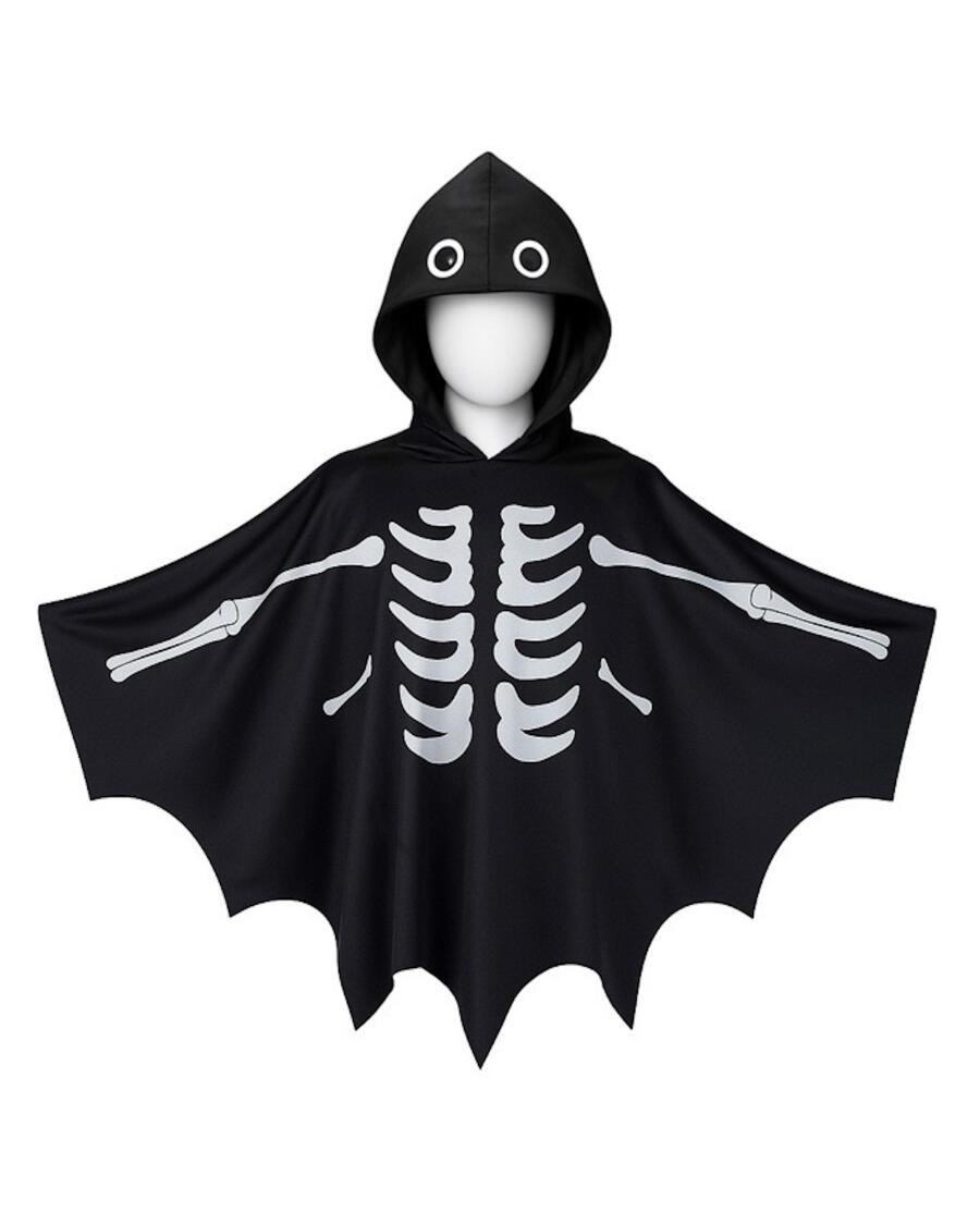 Kinder-Cape Halloween schwarz