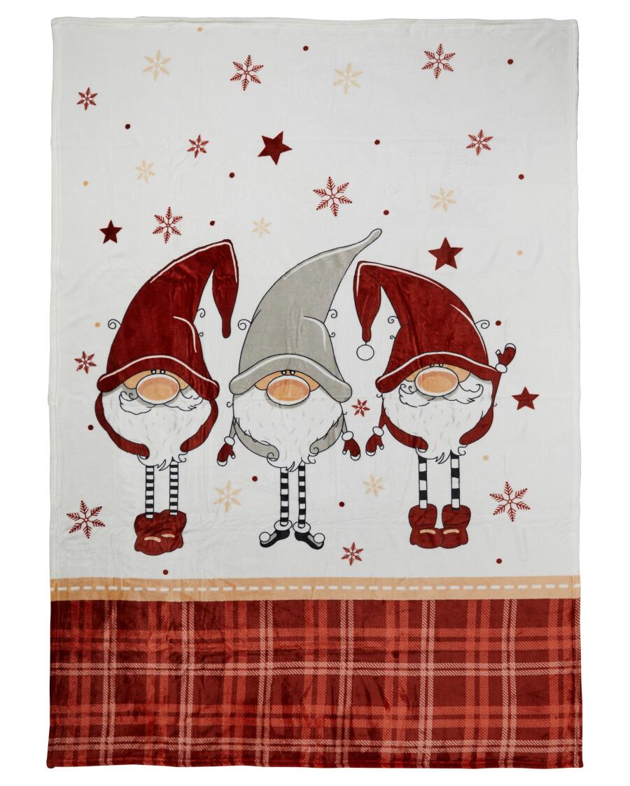 Flanellen deken Kerst rood