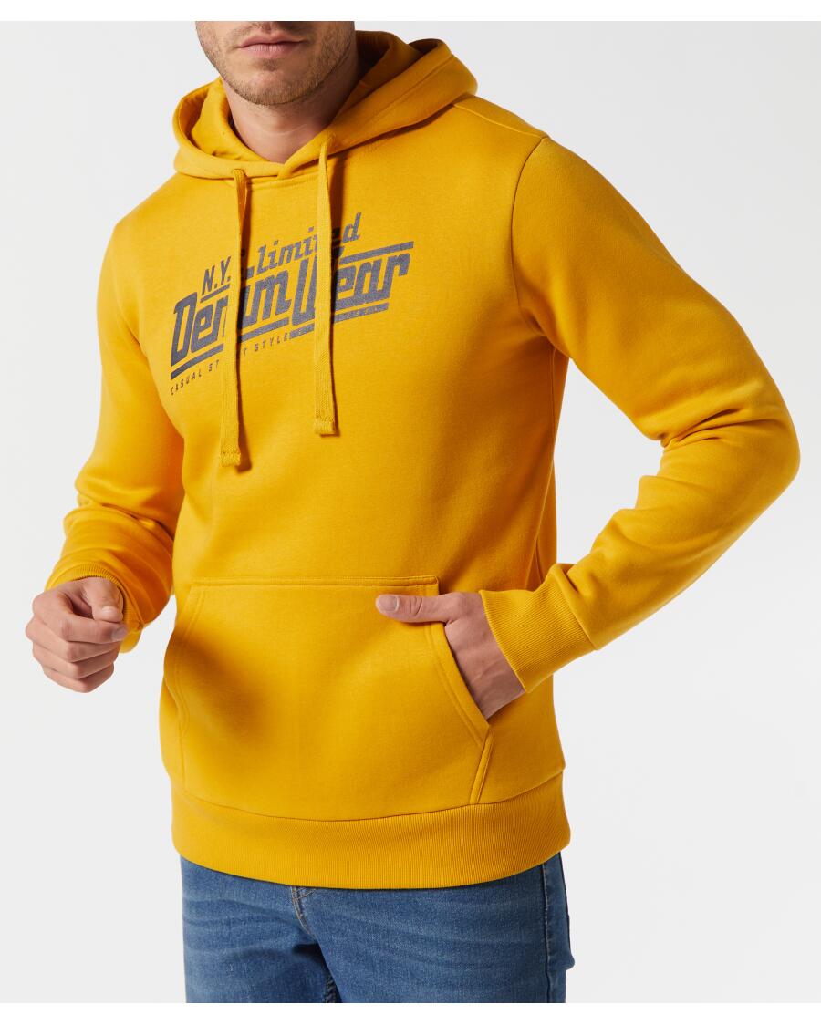 Sweater met kangoeroezak goud