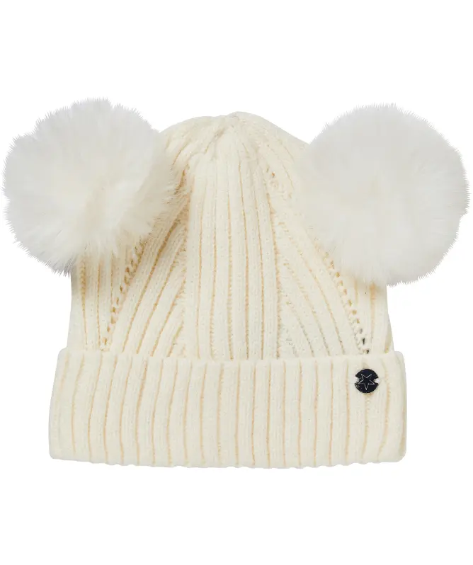 Strickmütze mit Bommel