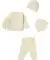 Newborn Mütze + Oberteil + Halstuch + Hose offwhite