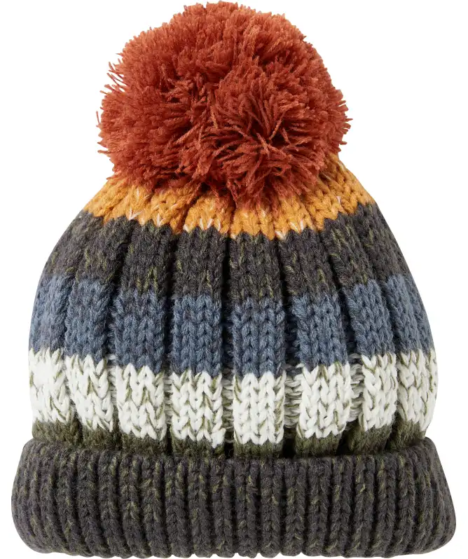 Strickmütze mit Bommel