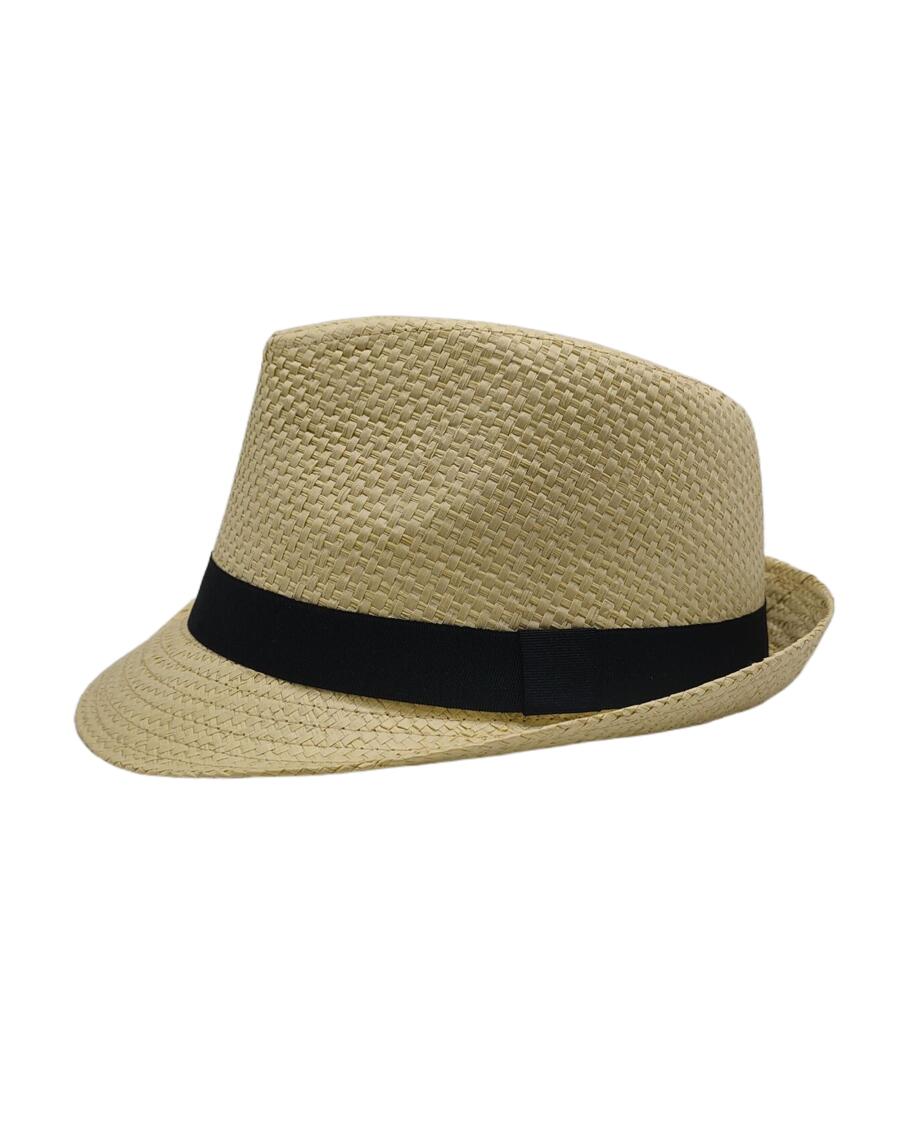 Slaměný klobouk Fedora modrá