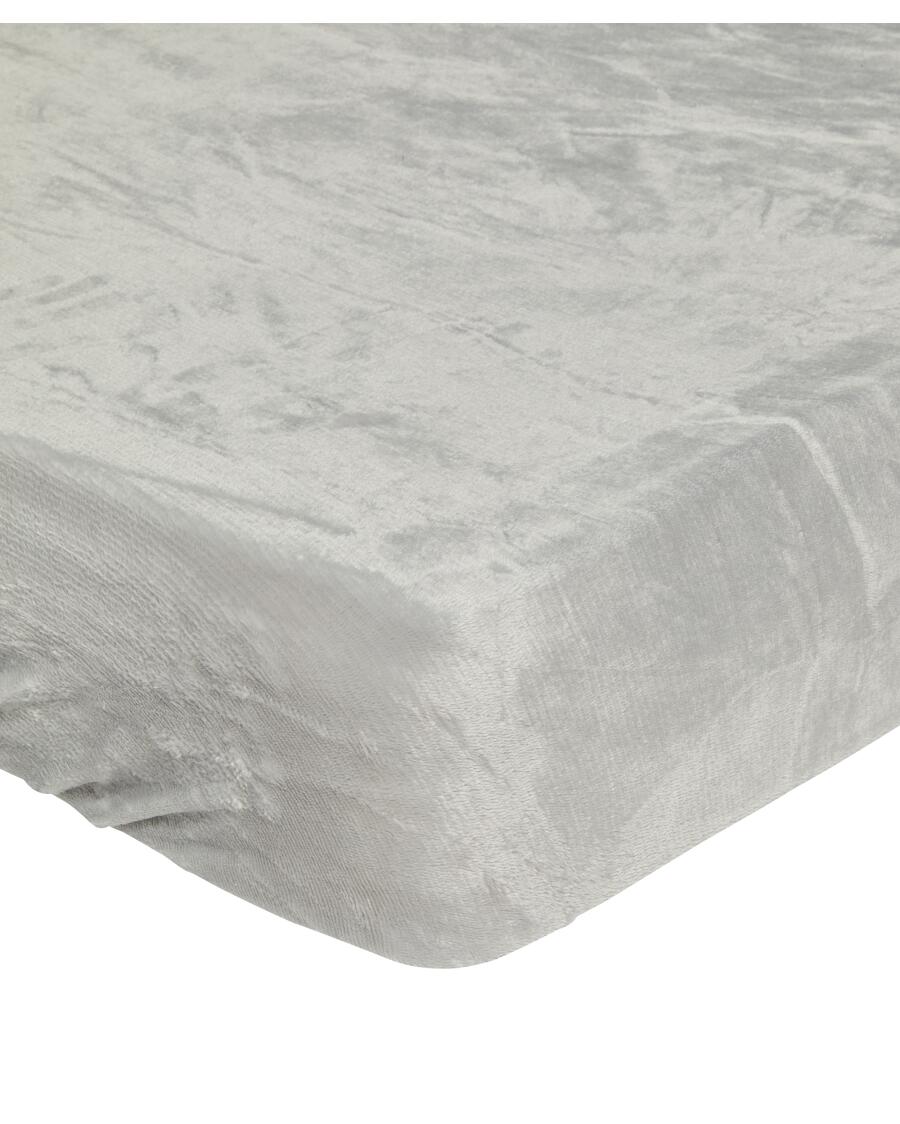 Fleece-Spannbettlaken hellgrau