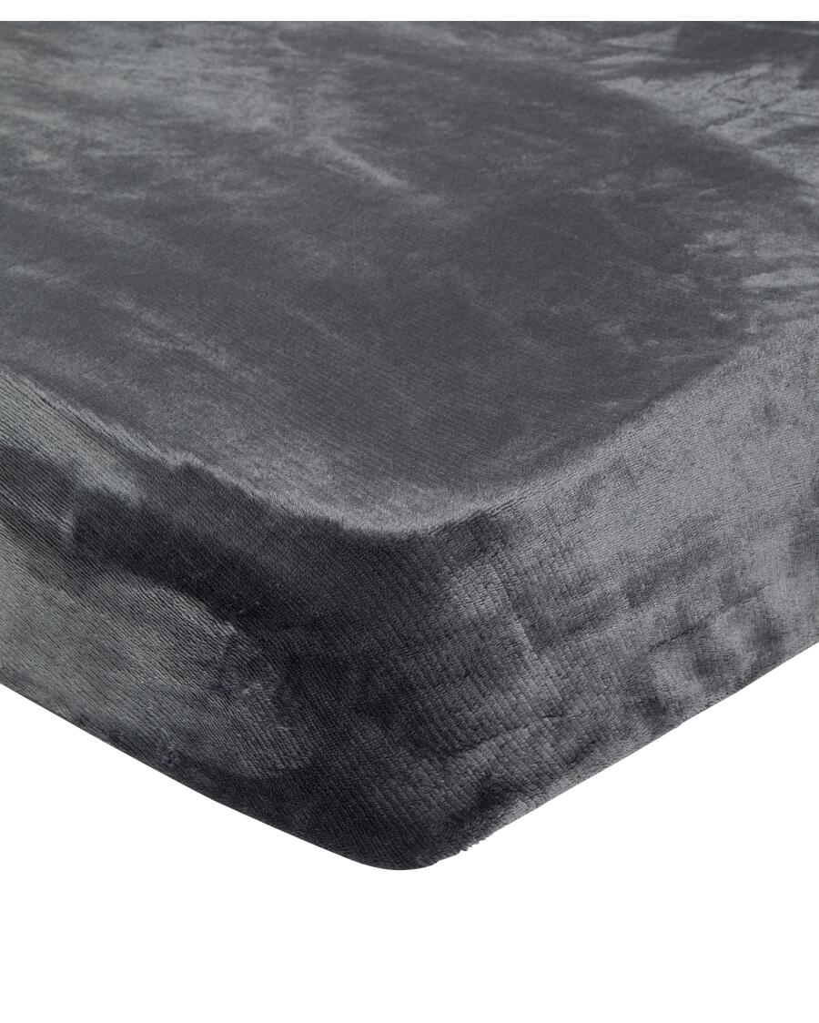 Fleece-Spannbettlaken anthrazit