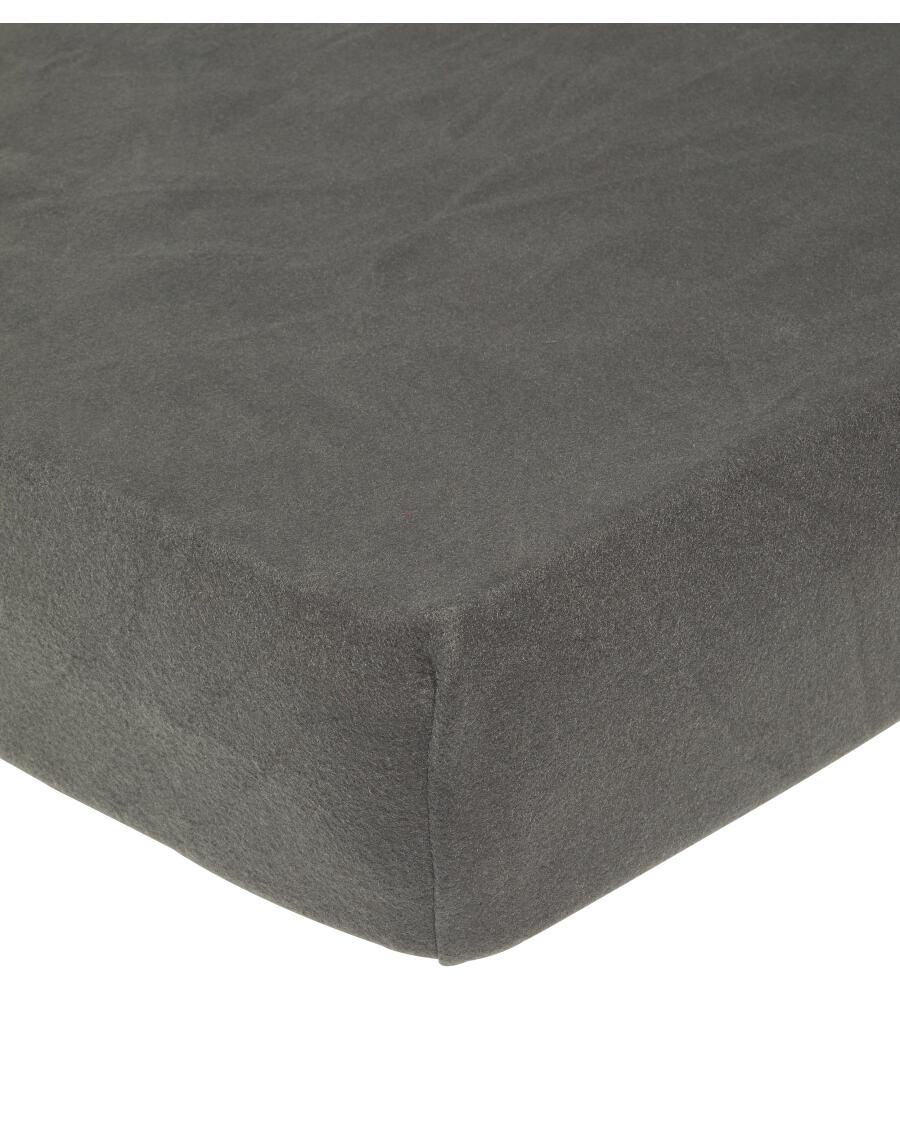 Fleece-Spannbettlaken dunkelgrau