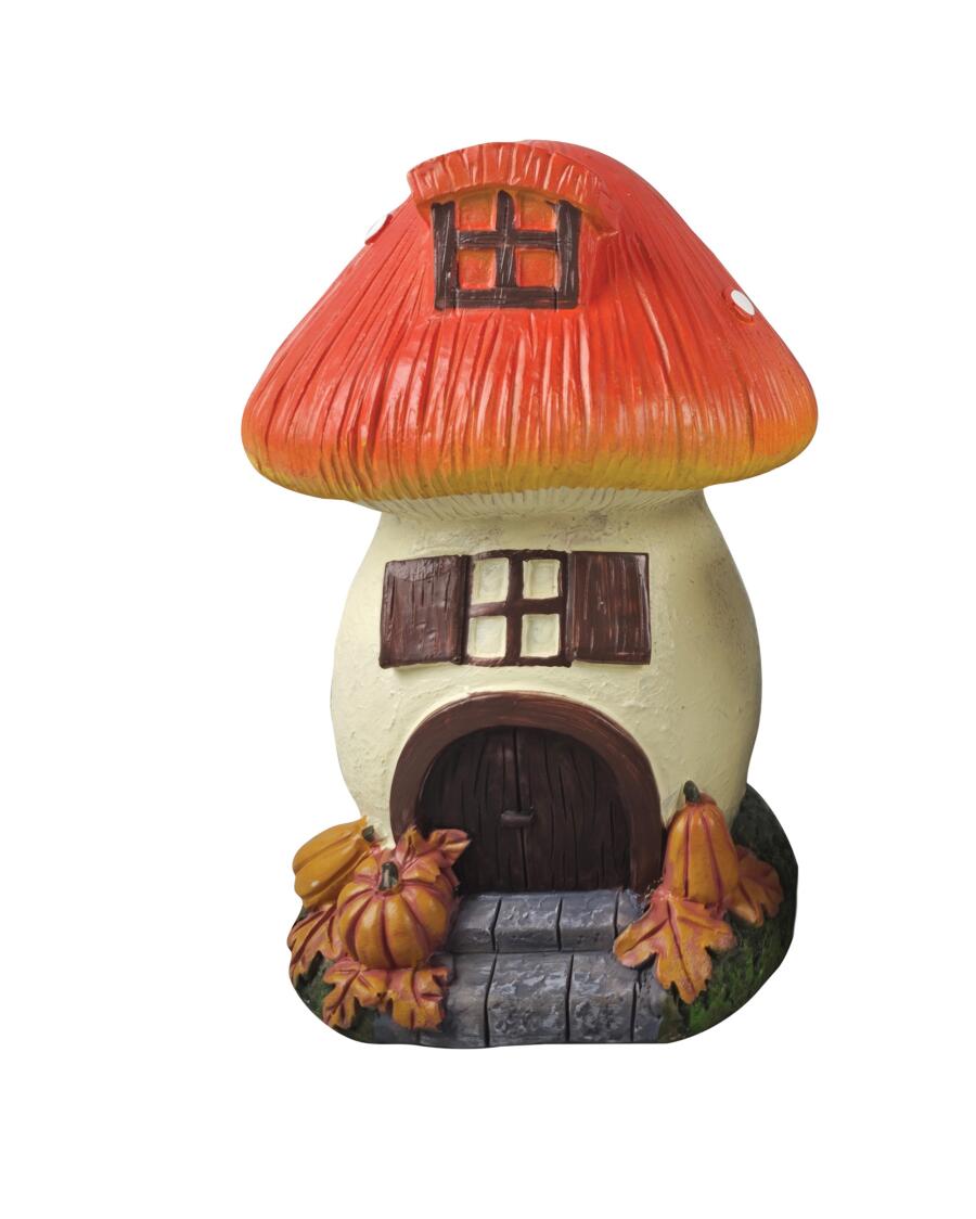Deko-Pilzhaus Herbst creme