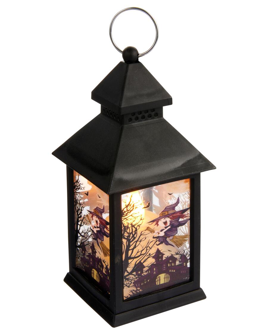 LED-Laterne Halloween schwarz