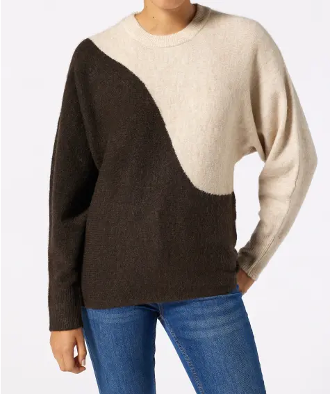 Zweifarbiger Pullover