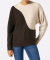 Tweekleurige trui beige