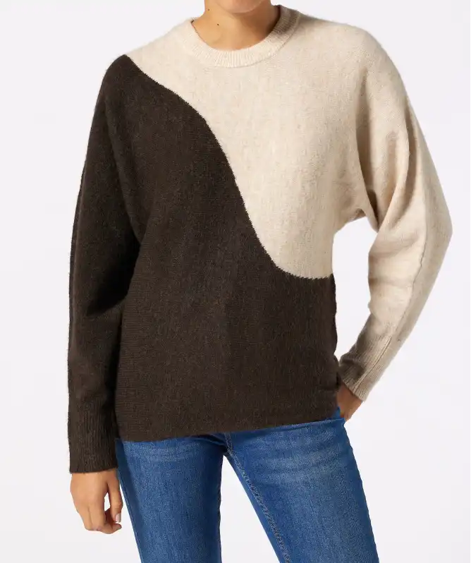 Zweifarbiger Pullover