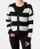 Gestreifte Strickjacke schwarz/grau