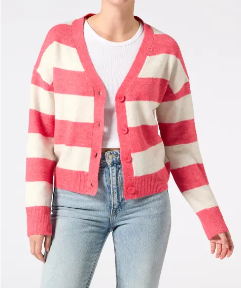 Gestreifte Strickjacke