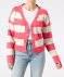 Gestreifte Strickjacke pink