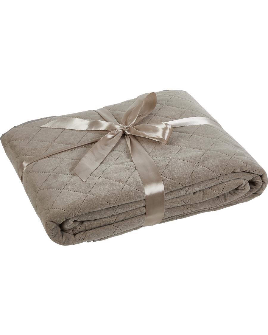 Samt-Tagesdecke taupe
