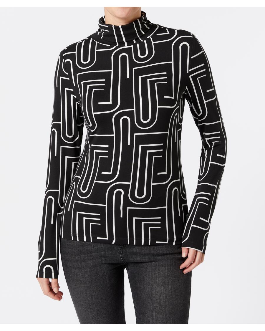 Shirt met lange mouwen zwart/wit