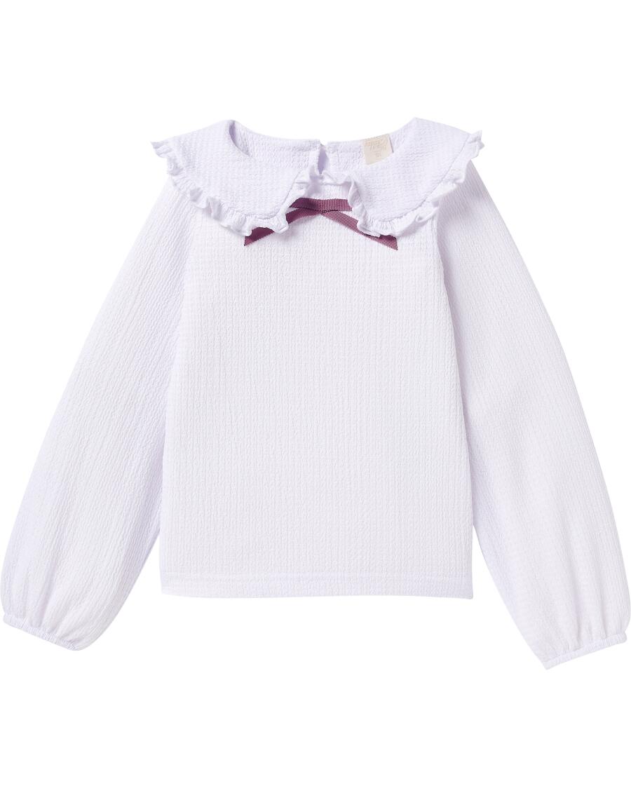 Bluse mit Bubikragen weiß