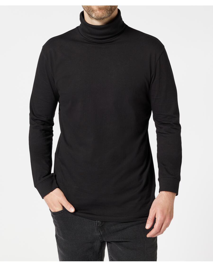 Basic Rollkragenpullover schwarz