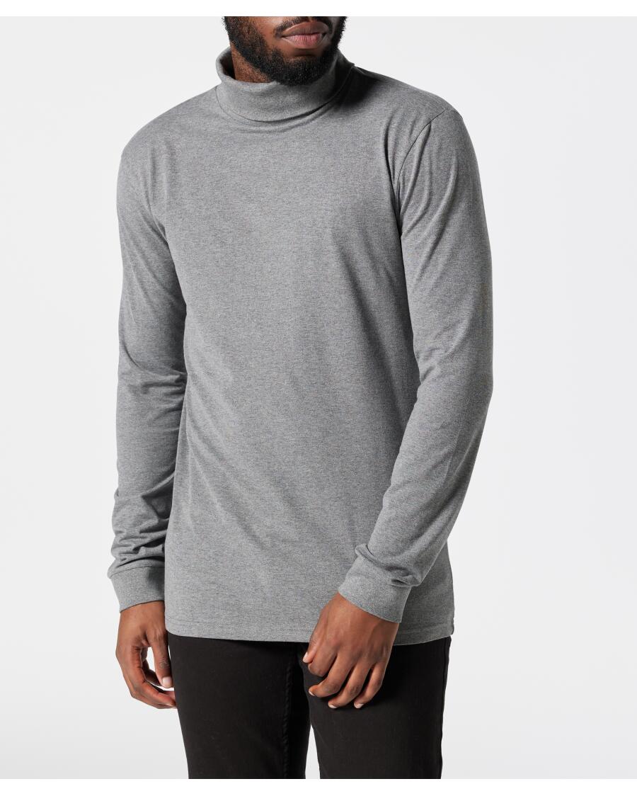 Basic Rollkragenpullover anthrazit melange