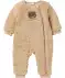 Newborn Strampler mit Teddyfell naturfarben
