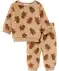 Newborn Fleecepullover + Fleecehose Weihnachten Beige