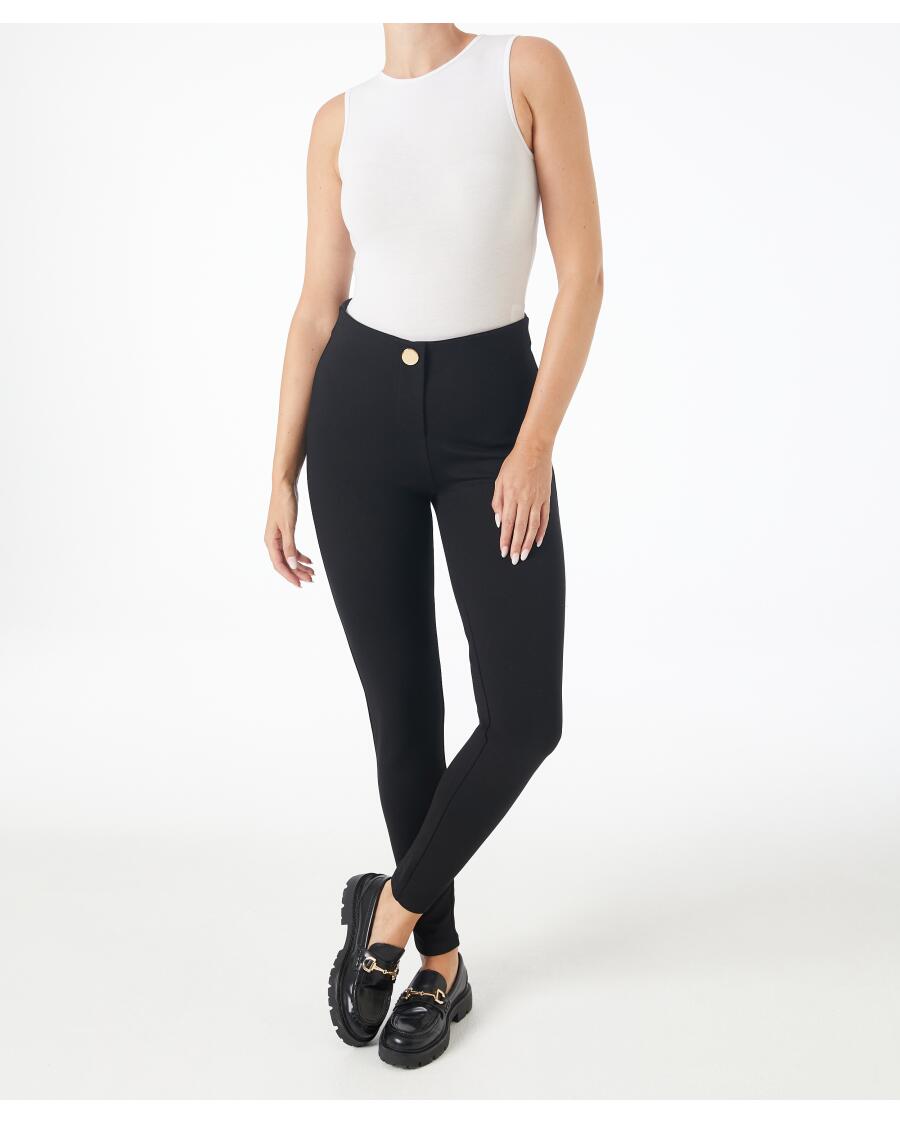 Puntohose High-waist schwarz