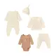 Newborn Mütze + Langarmshirt + Body + Strampler + Hose