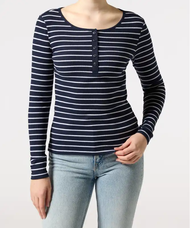 Shirt met lange mouwen en knoopsluiting