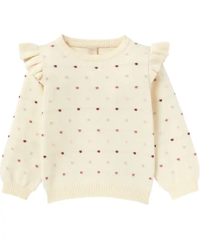 Sweter dzianinowy z falbanami