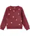 Flísová mikina s korálky vínově červená