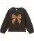 Sweatshirt met pailletten donkerbruin