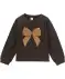 Mikina s flitry tmavě hnědá