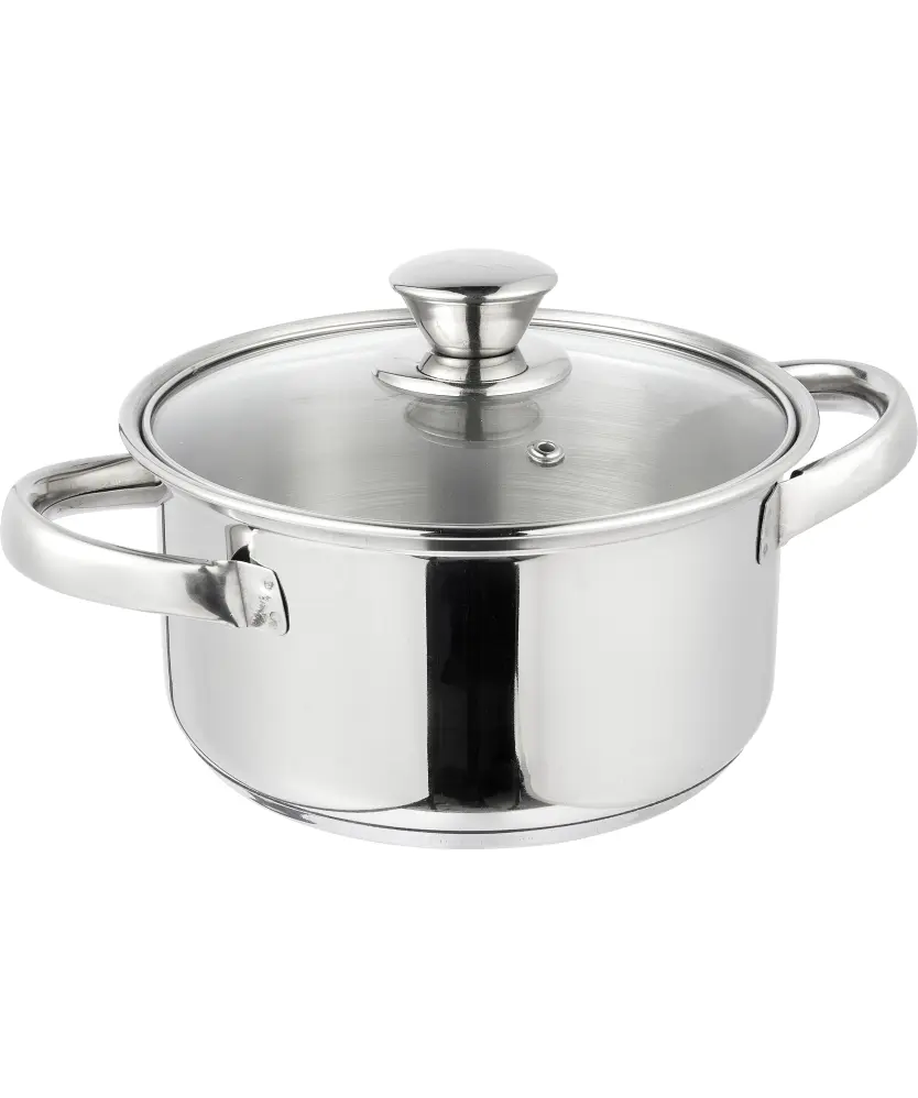 Topf mit Glasdeckel, silber