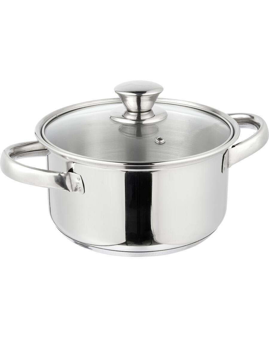 Topf mit Glasdeckel silber