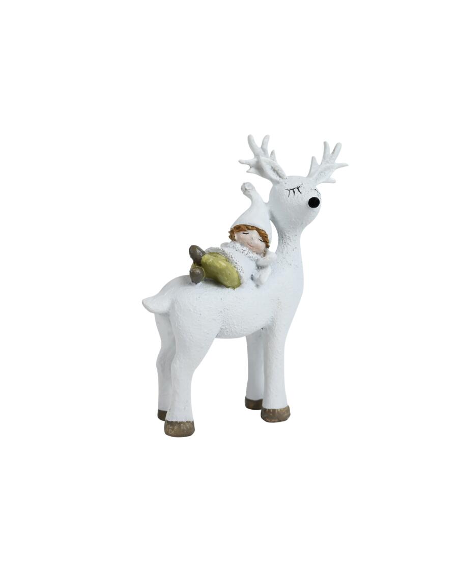 Decoratief rendier Kerst wit