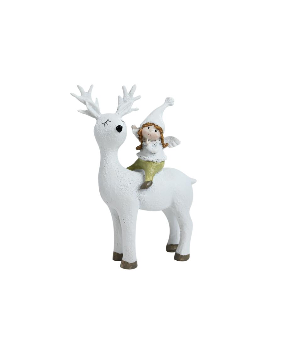 Decoratief rendier Kerst wit met patroon