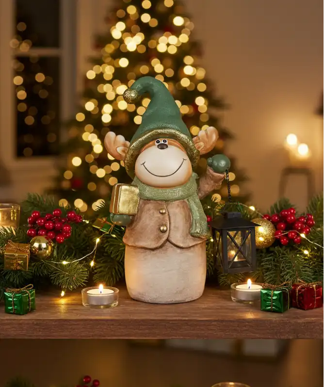 Dekofigur mit Laterne Weihnachten