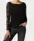 Langarmshirt mit Spitze schwarz