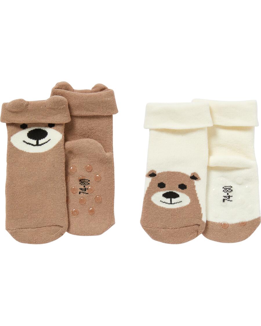 Frotteesocken Tiere hellbraun