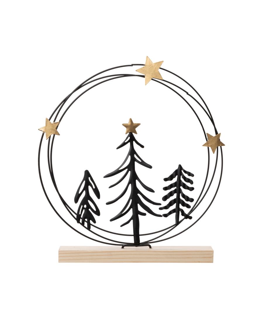 Deko-Aufsteller Weihnachten schwarz/gold