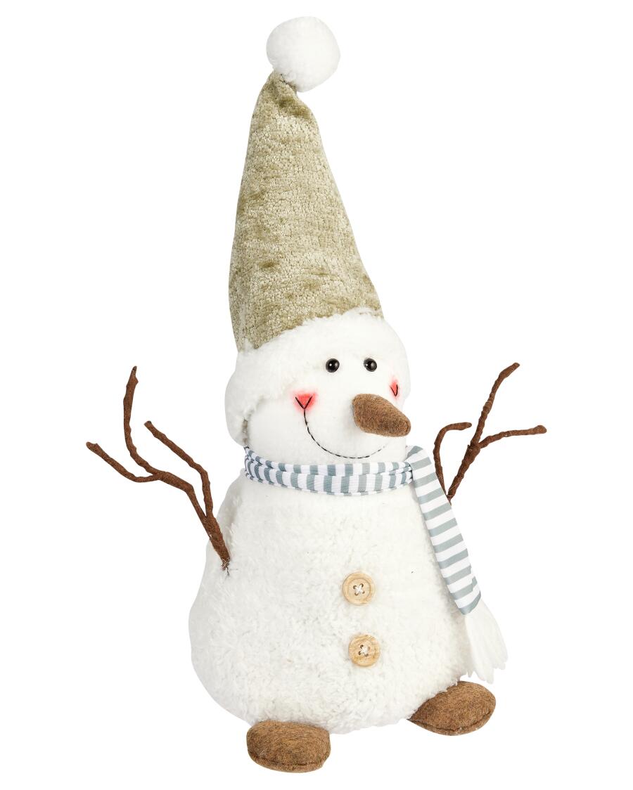 Deko-Schneemann Weihnachten mintgrün bedruckt