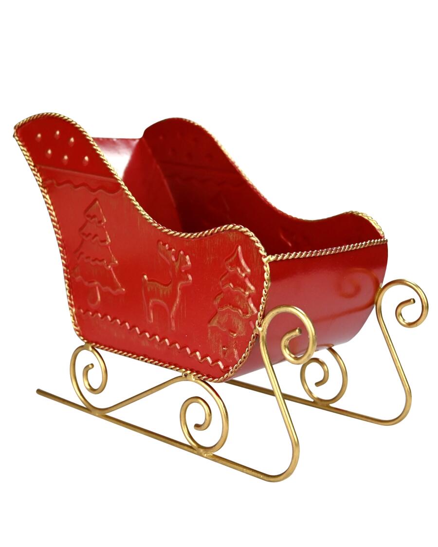 Deko-Schlitten Weihnachten rot
