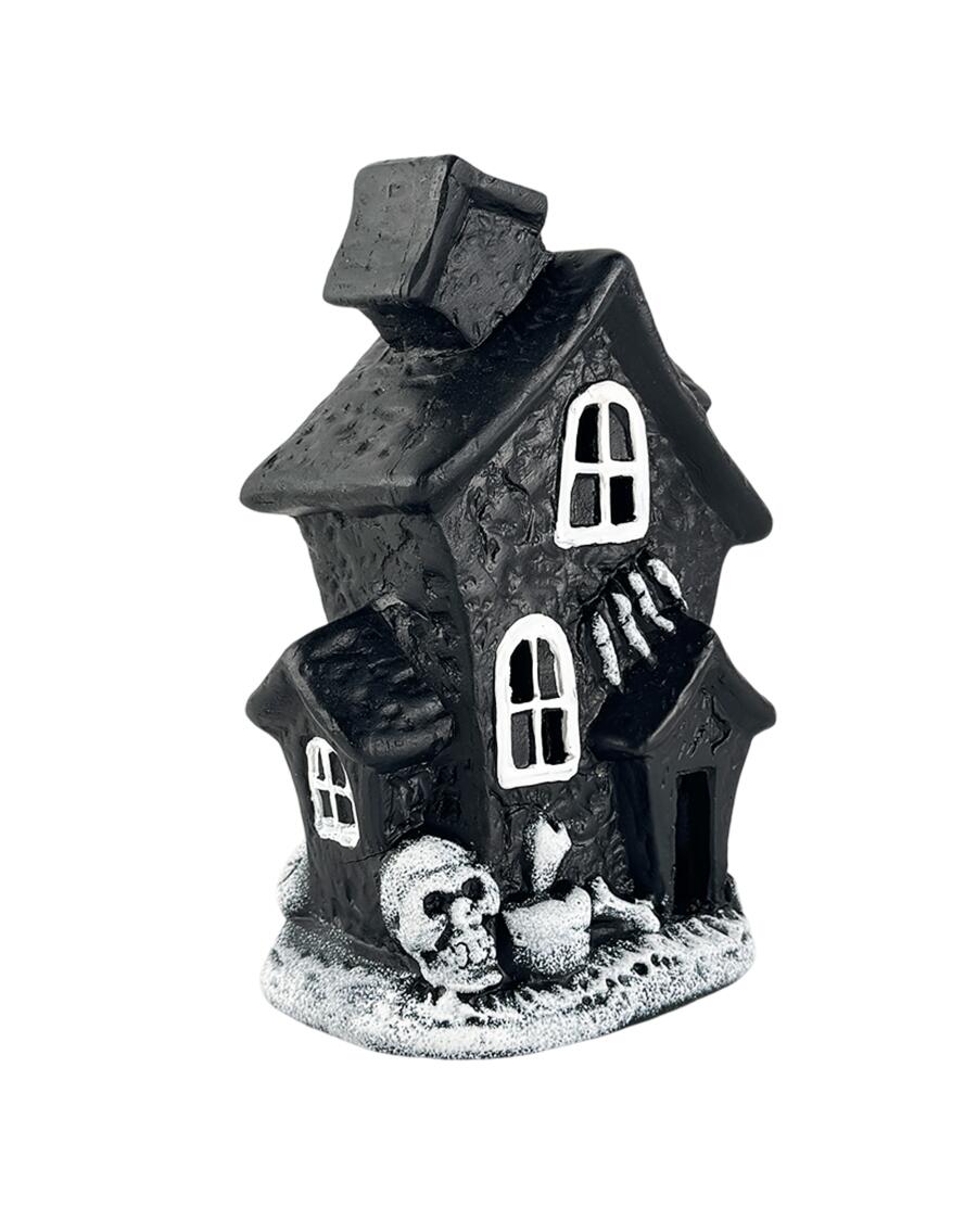 Teelichthalter Halloween schwarz/weiß